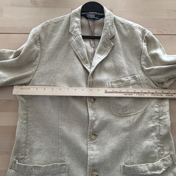 Polo Ralph Lauren Blazer Mens Medium 100% Linen Sport Coat Chore Unstructured - Picture 7 of 10